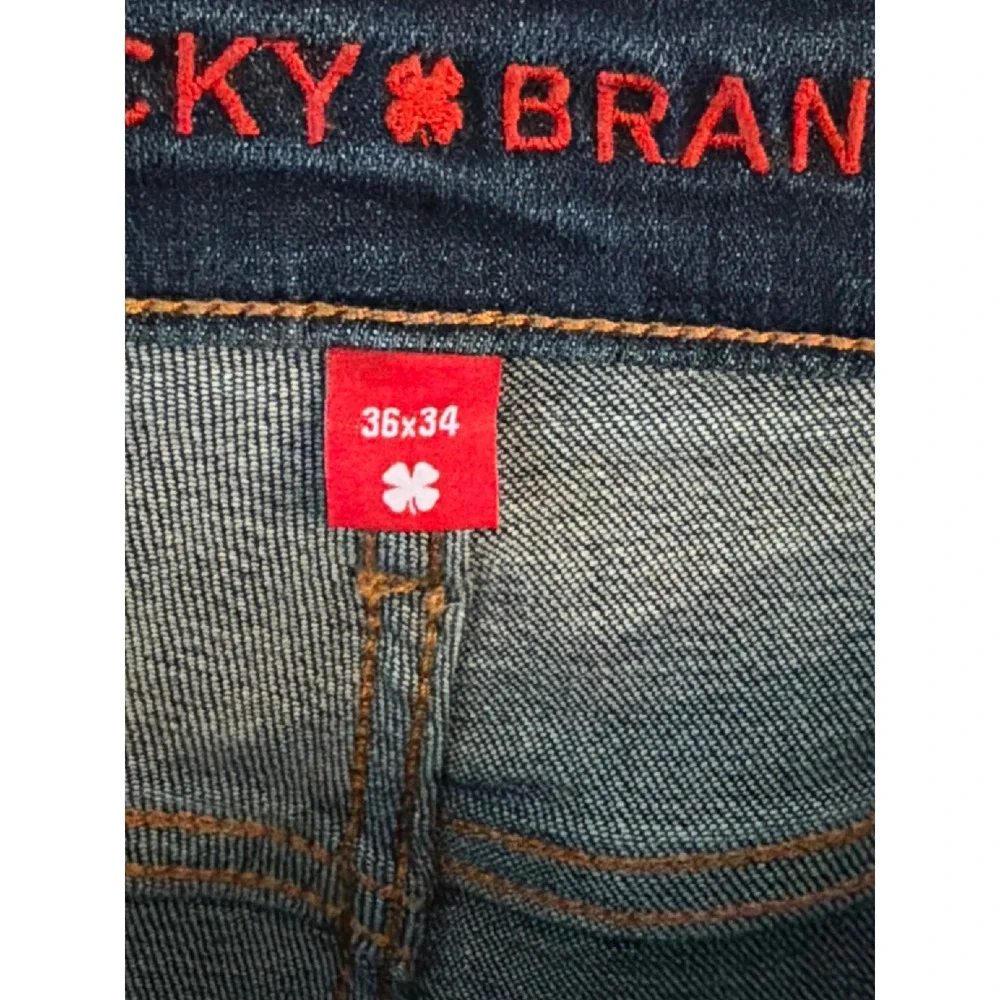 Lucky Brand Mens Dark Wash Straight Leg Jeans 36x34 Blue Denim NWT